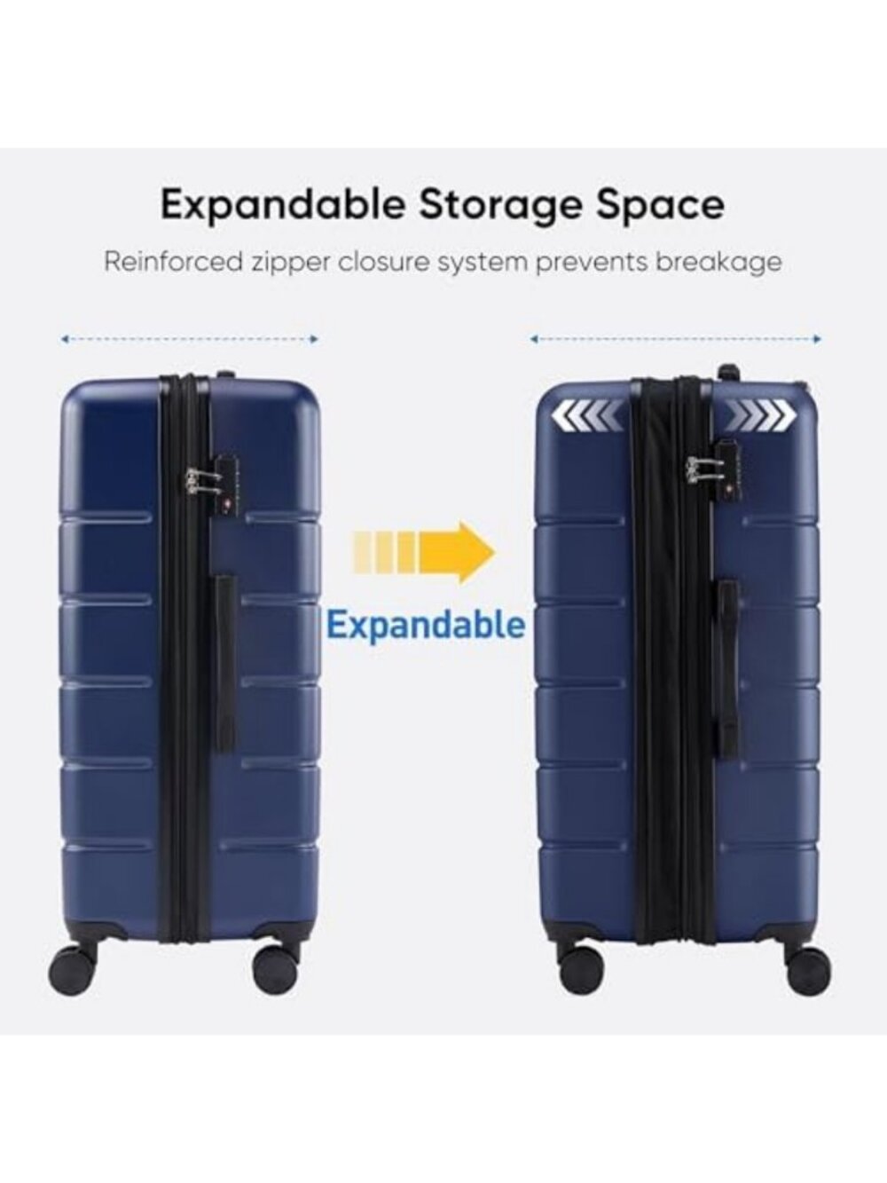 25-Inch Hardside Luggage with Spinner Wheels, Lightweight Expandable Suitcase - Picture 6 of 6
